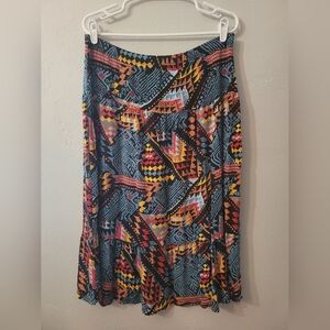 Notations Petite Unique Colorful Pattern Skirt Size Medium